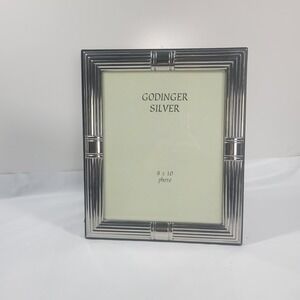 Vintage Godinger Art Deco Style 8x10" Silver Plate Photo Picture Frame